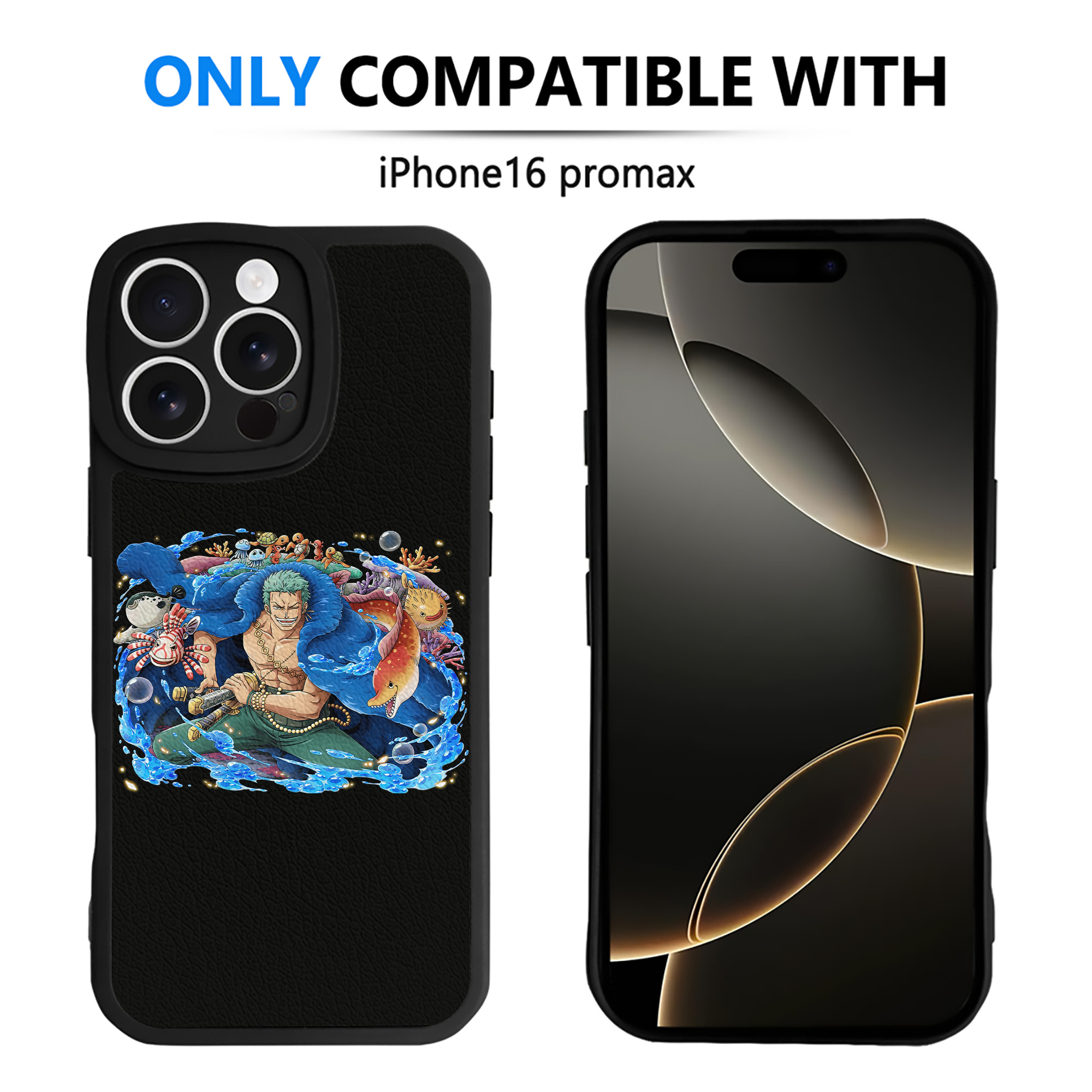（画像用） ワンピース ロロノア・ゾロ ONE PIECE Roronoa Zoro 【iPhone 16シリーズ対応】シリコンスマホケース（レザー調） 材質：シリコン